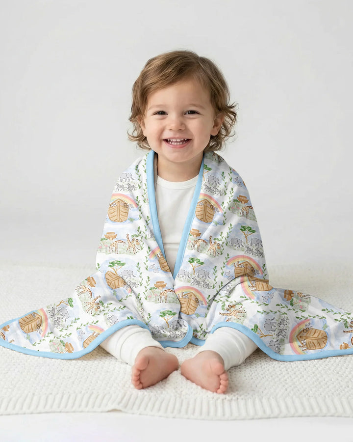 Noah And The Ark Bamboo Blanket