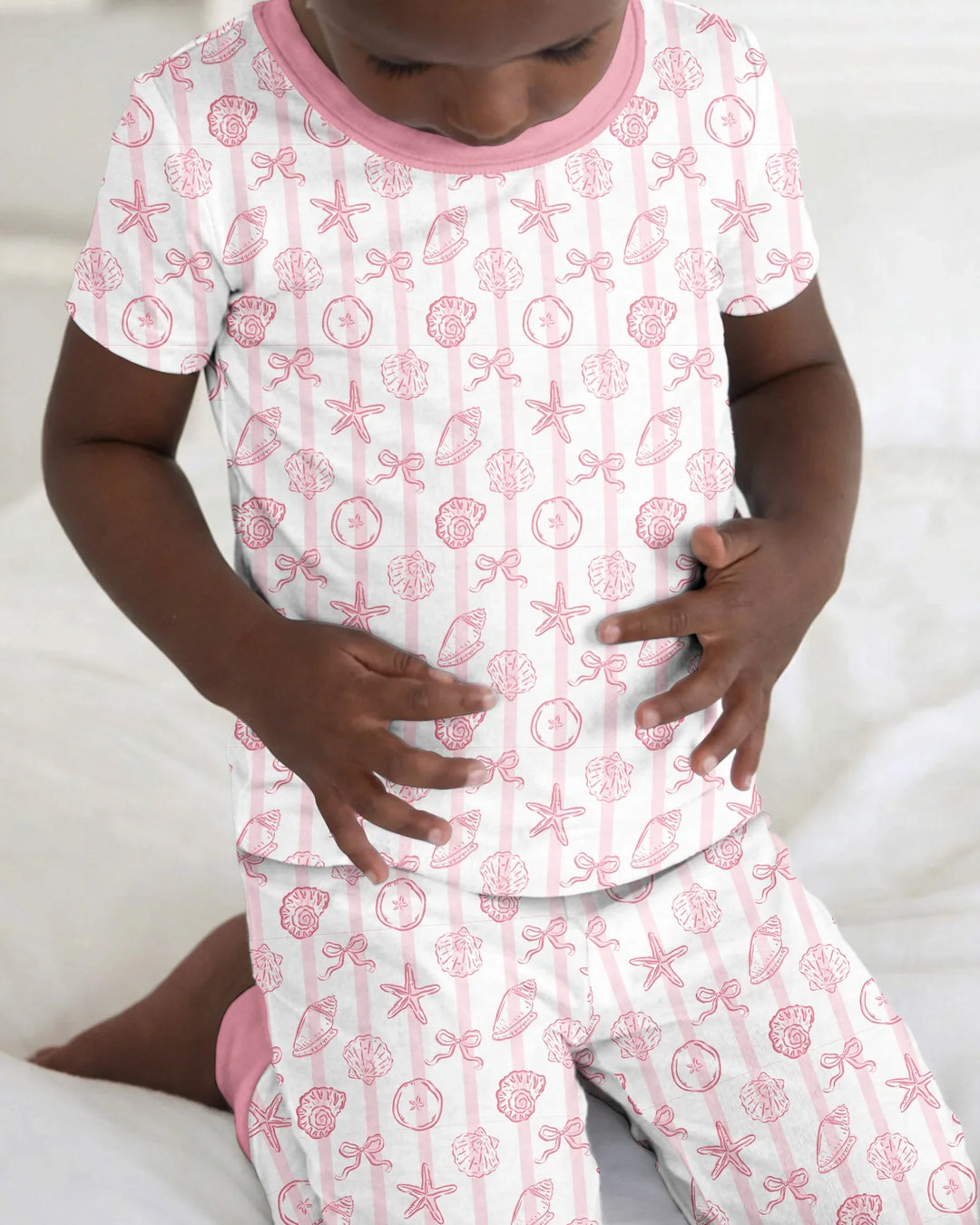 Conjunto de pijama de dos piezas de manga corta de bambú