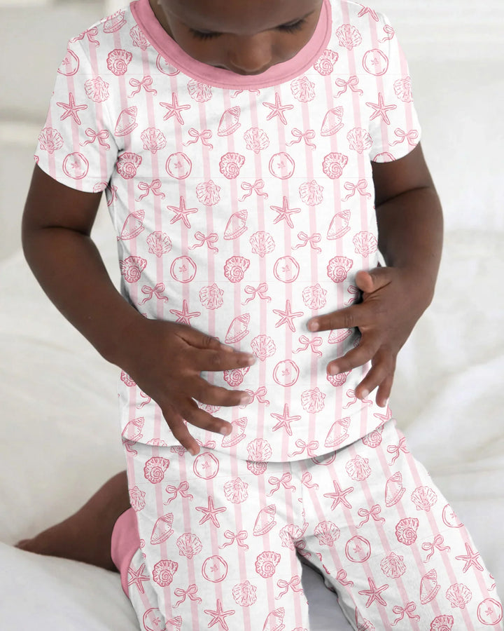 Conjunto de pijama de dos piezas de manga corta de bambú
