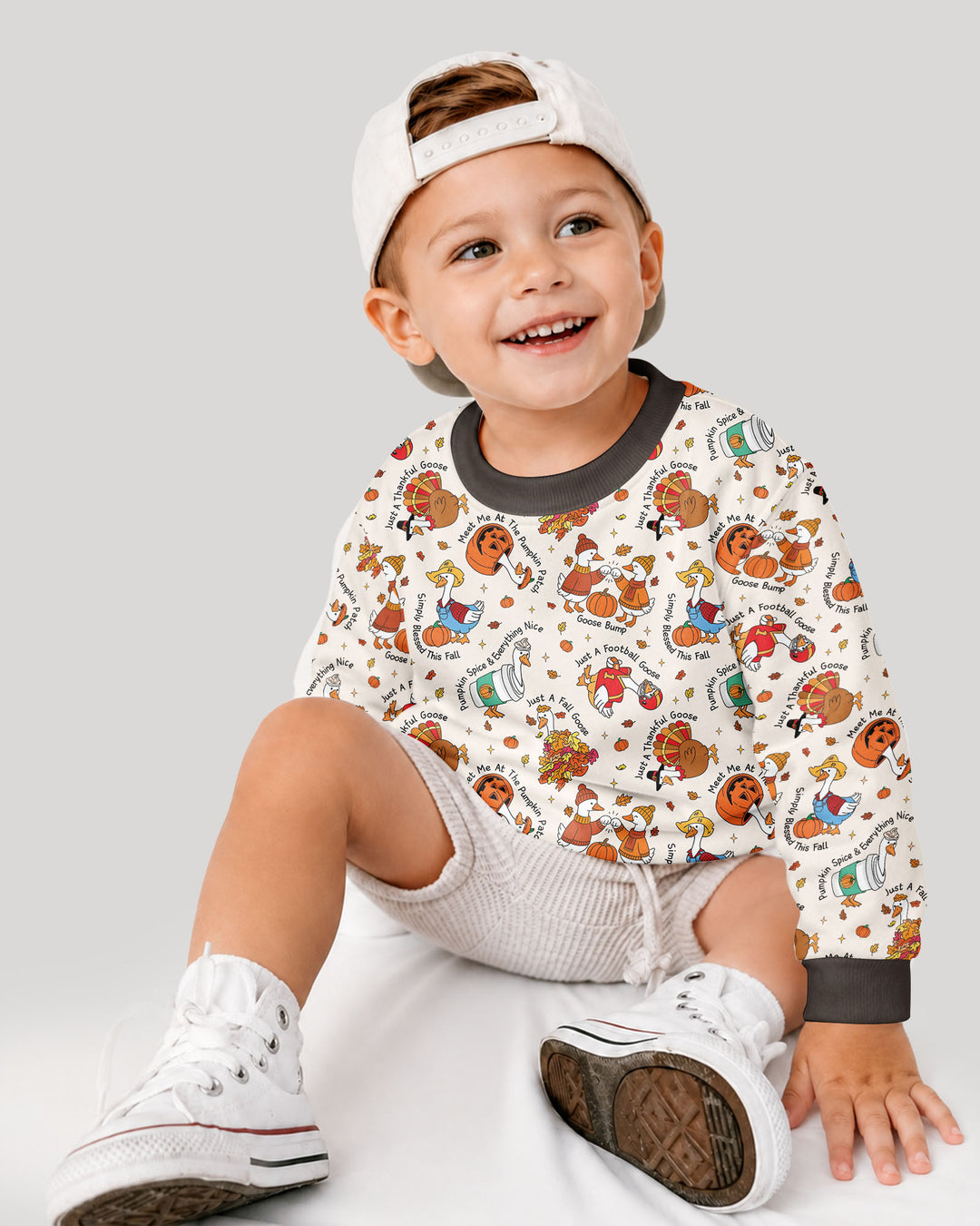 Just A Fall Goose Family Matching Bamboo Crewneck Sweatshirt