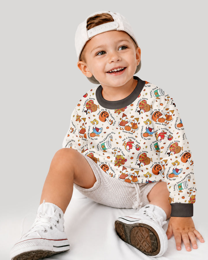 Just A Fall Goose Family Matching Bamboo Crewneck Sweatshirt