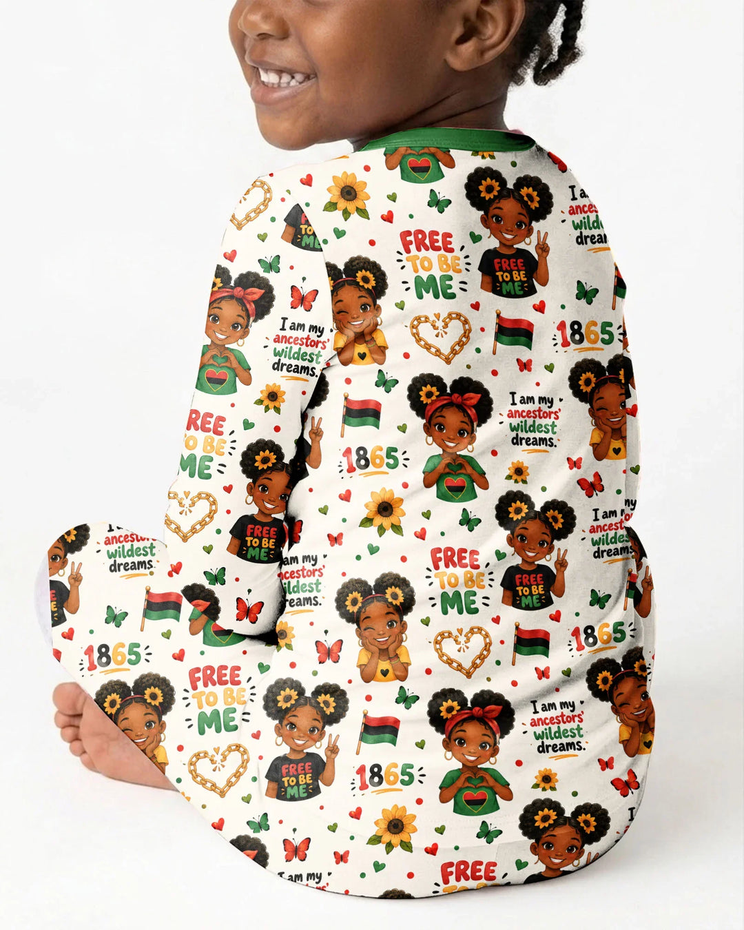 Juneteenth I am My Ancestors' Wildest Dream Bamboo Two Piece Long Sleeve Pajama Set