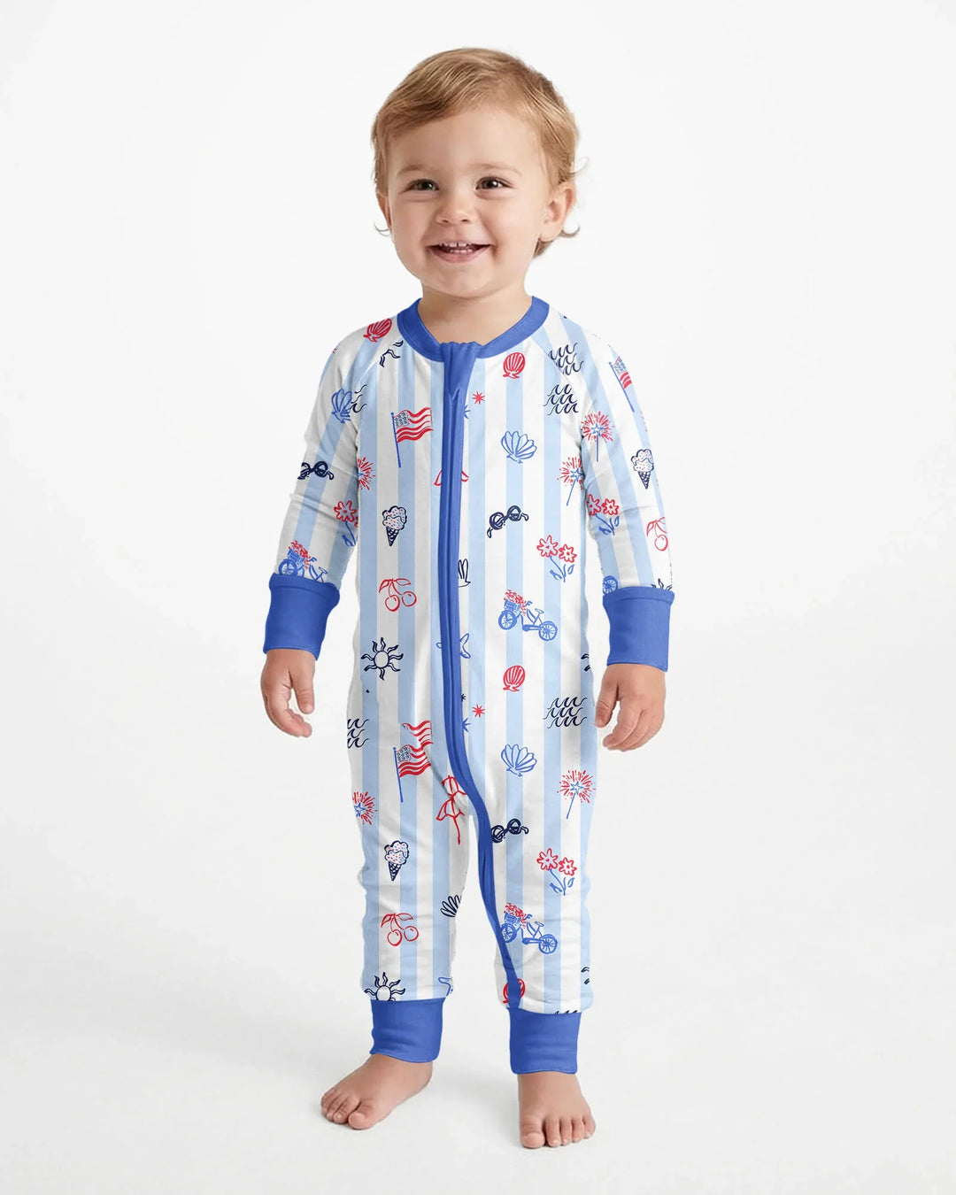Red, White & Beachy Family Matching Bamboo Convertible Zippy
