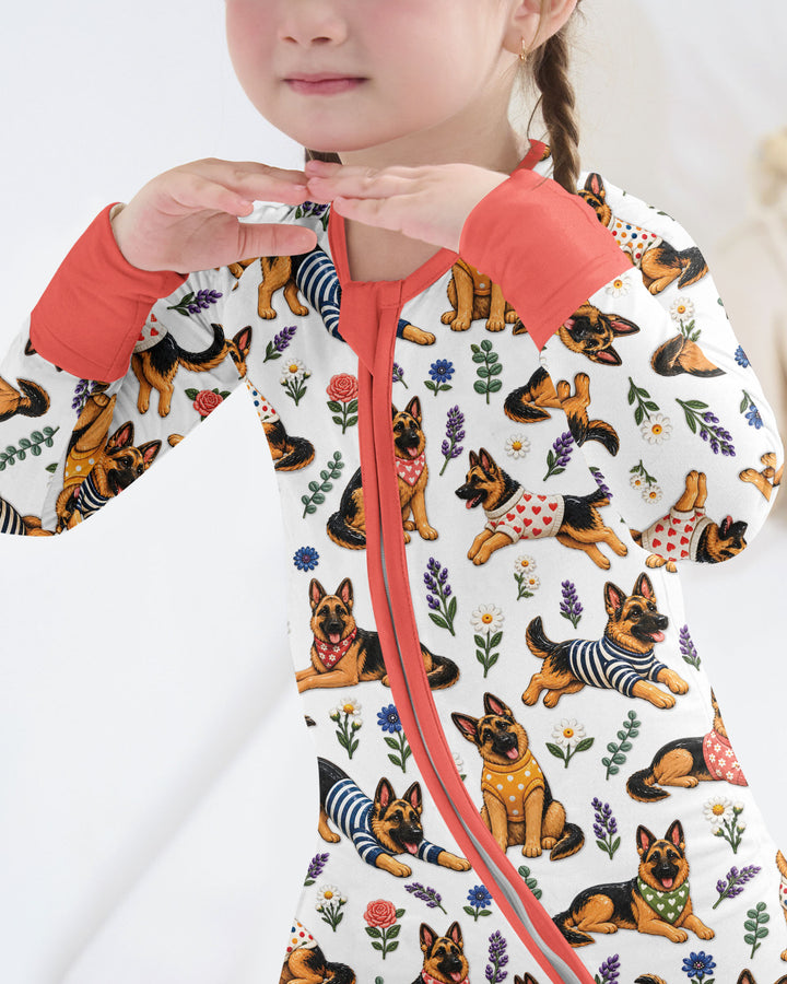 Floral German Shepherds Bamboo Convertible Zippy