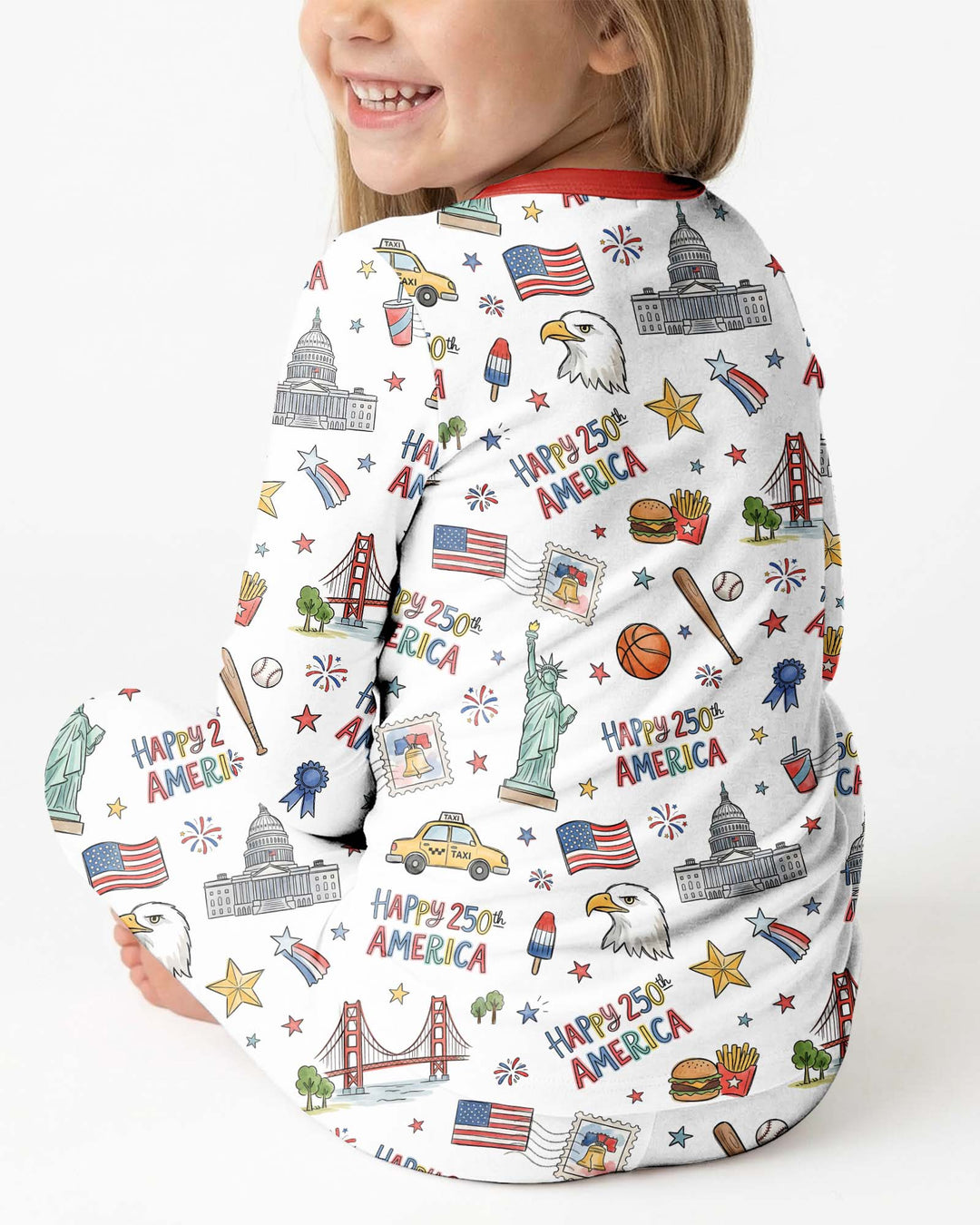 Zweiteiliges Langarm-Pyjama-Set mit Sommerfrüchten