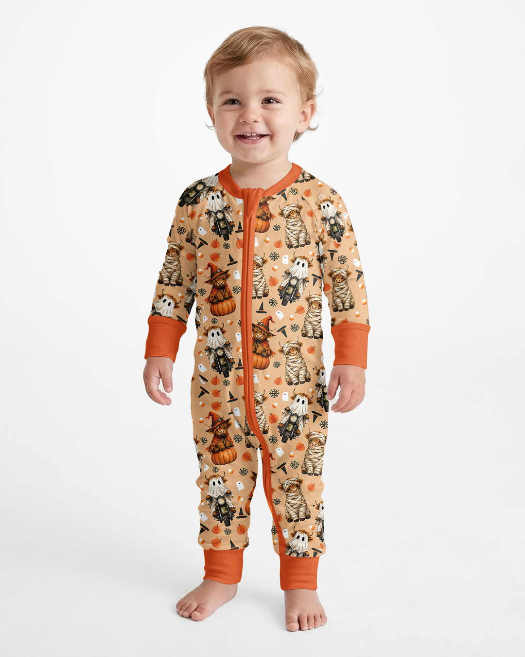 Funny Halloween Highland Cow Bamboo Convertible Zippy