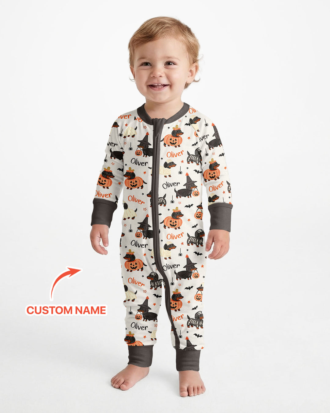 Orange and Black Dachshund Bamboo Convertible Zippy