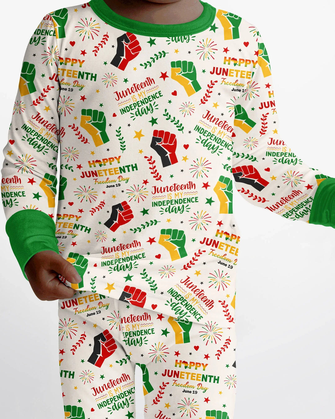 Happy Juneteenth Freedom Day Bamboo Two Piece Long Sleeve Pajama Set