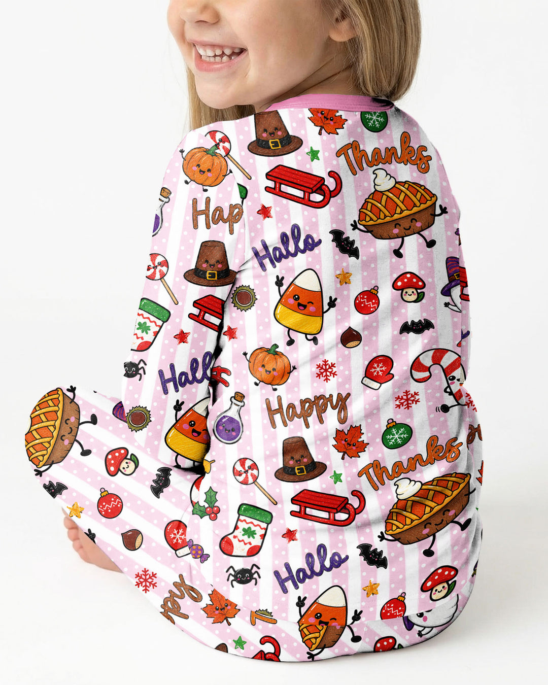 Happy Hallothanksmas Bamboo Two Piece Long Sleeve Pajama Set