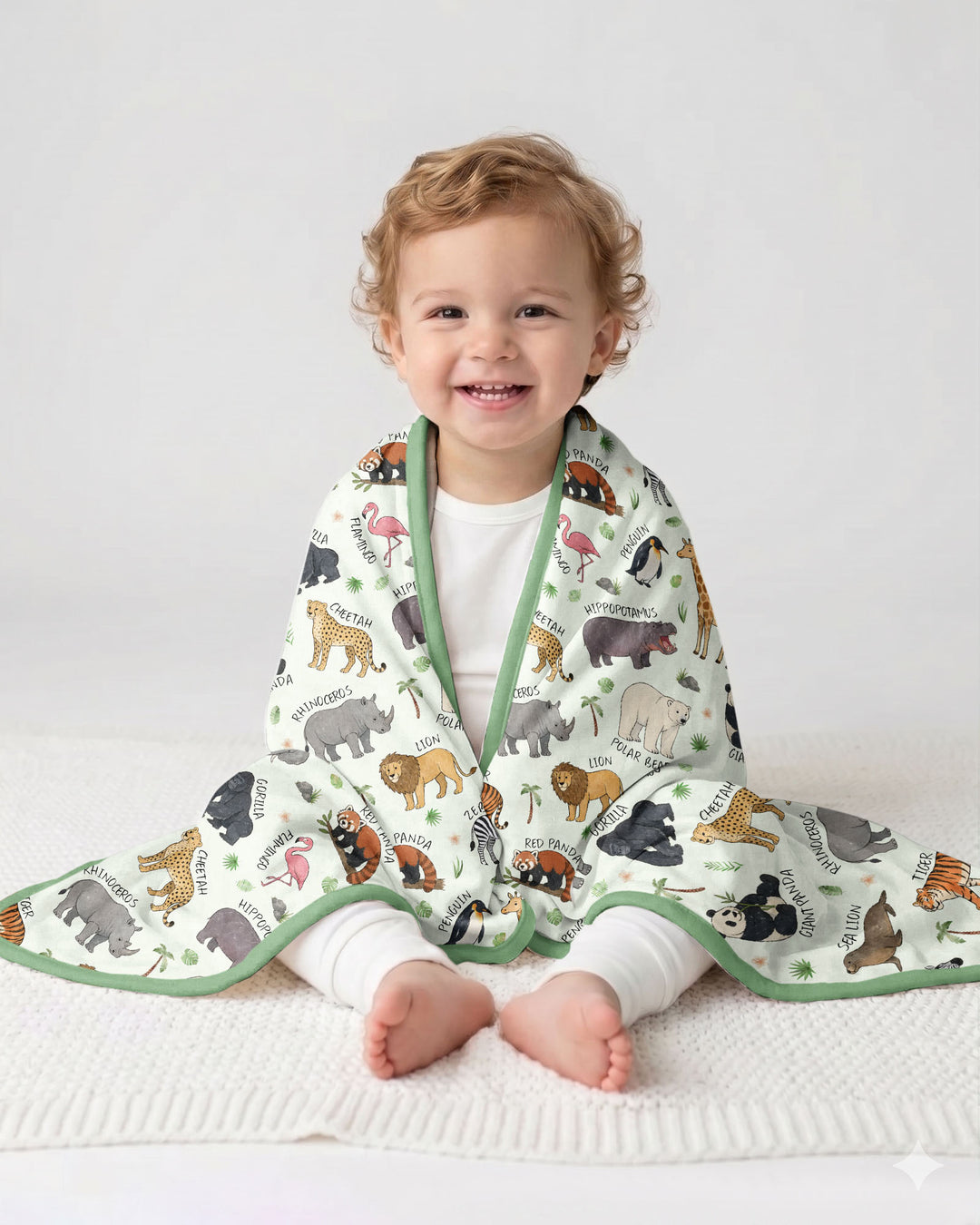 Safari Animals Bamboo Blanket