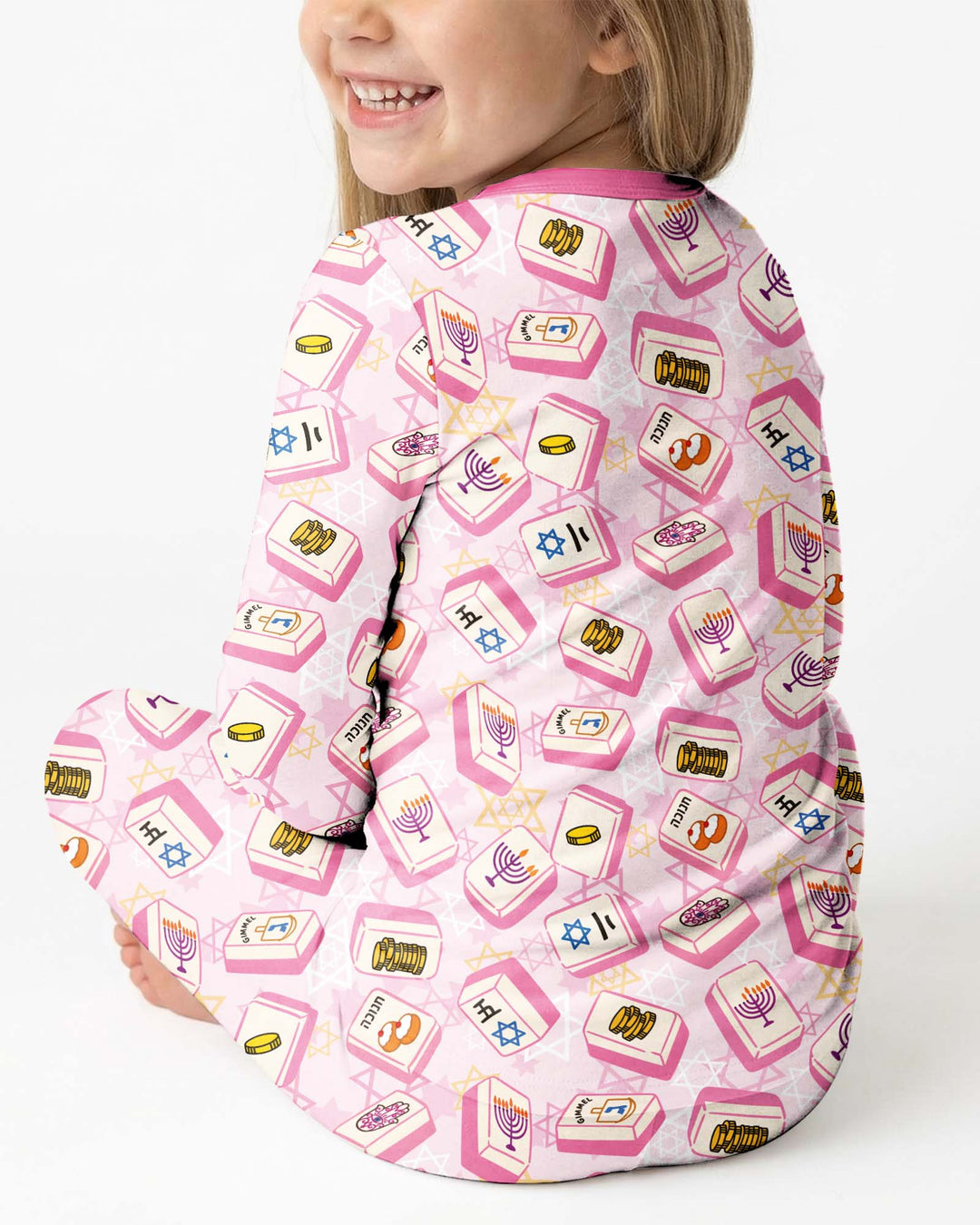 Hanukkah Mahjong Club Bamboo Two Piece Long Sleeve Pajama Set