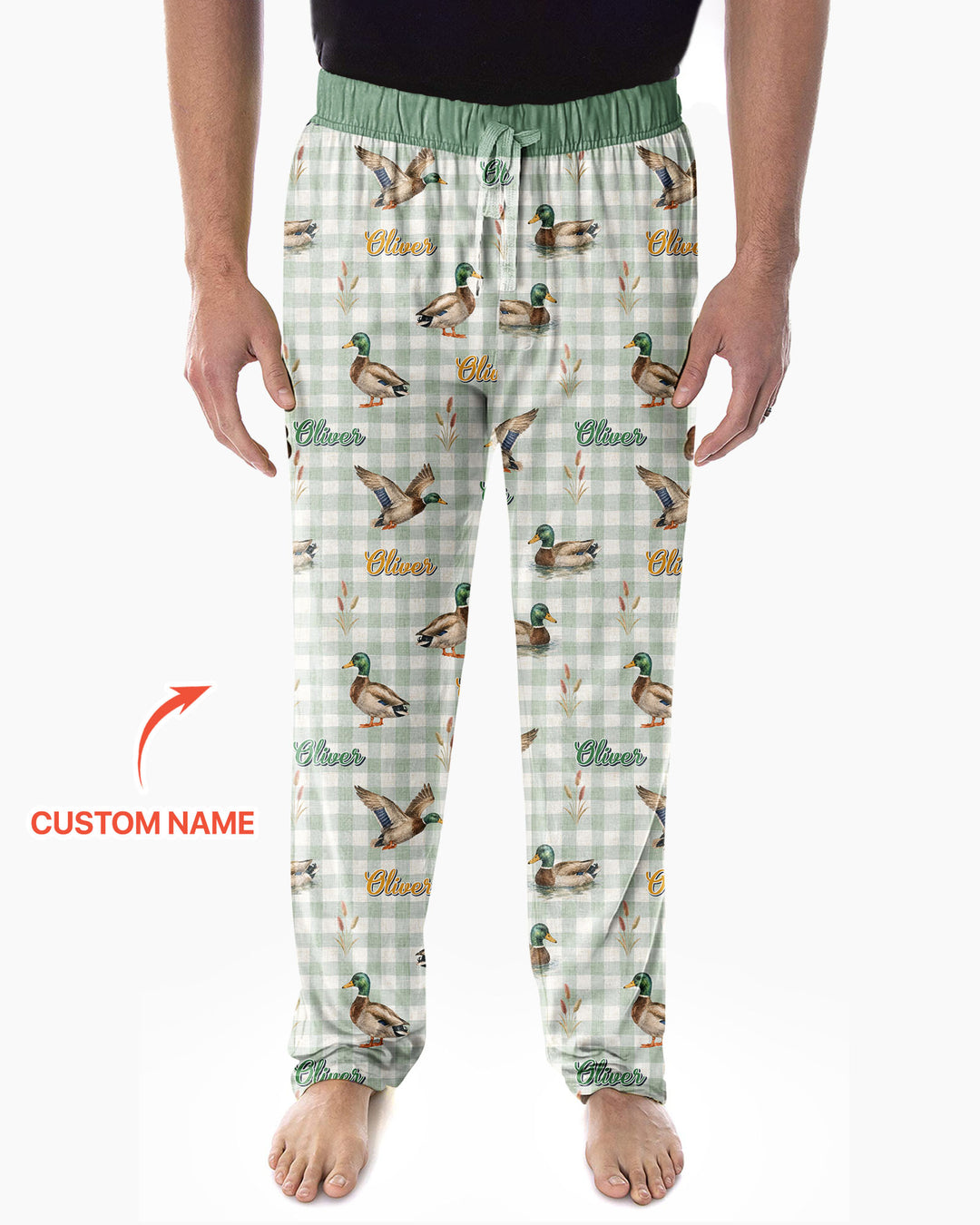 Mallard Duck Custom Name Bamboo Men's Pajama Set