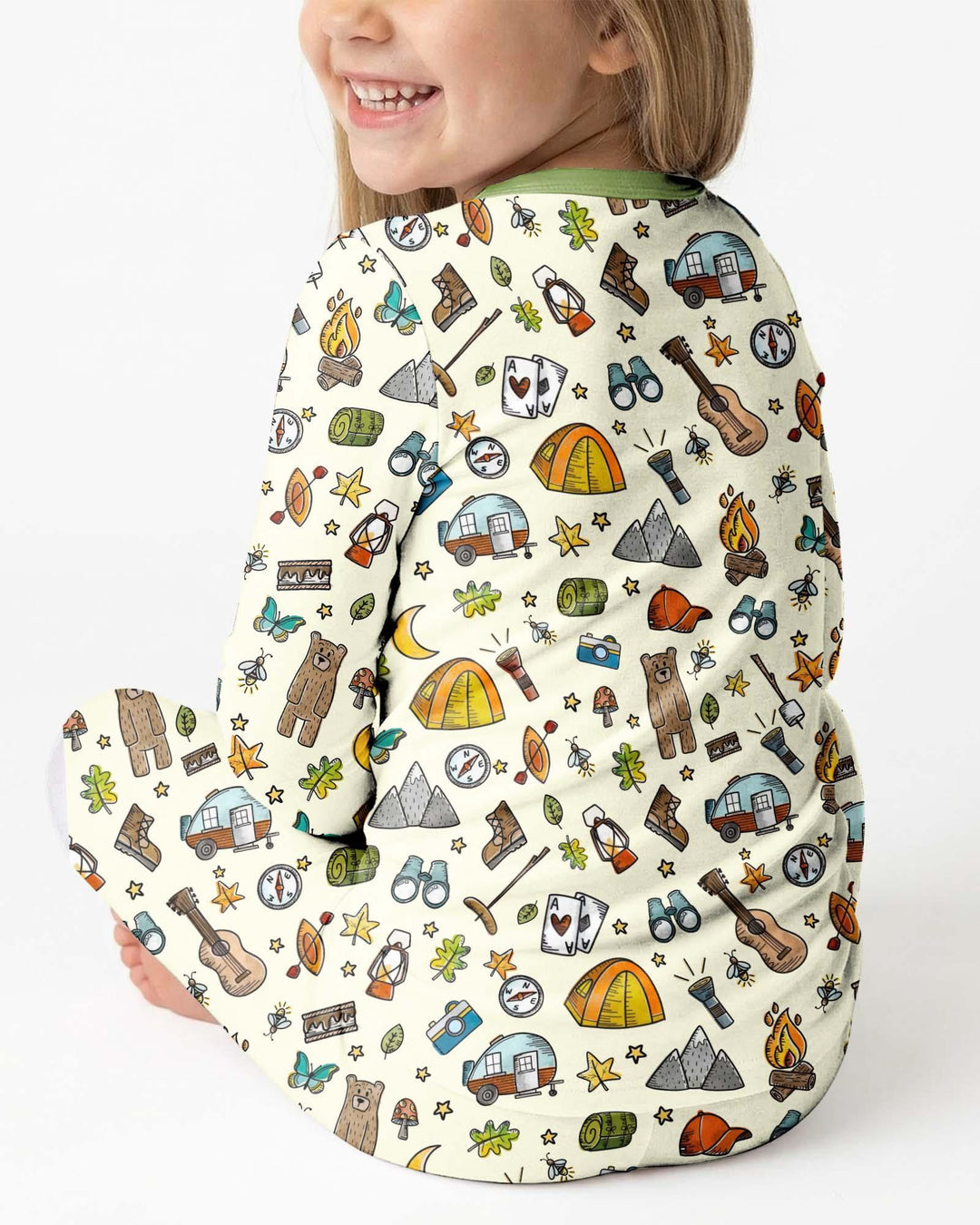 Love Camping Matching Family Bamboo Two Piece Long Sleeve Pajama Set