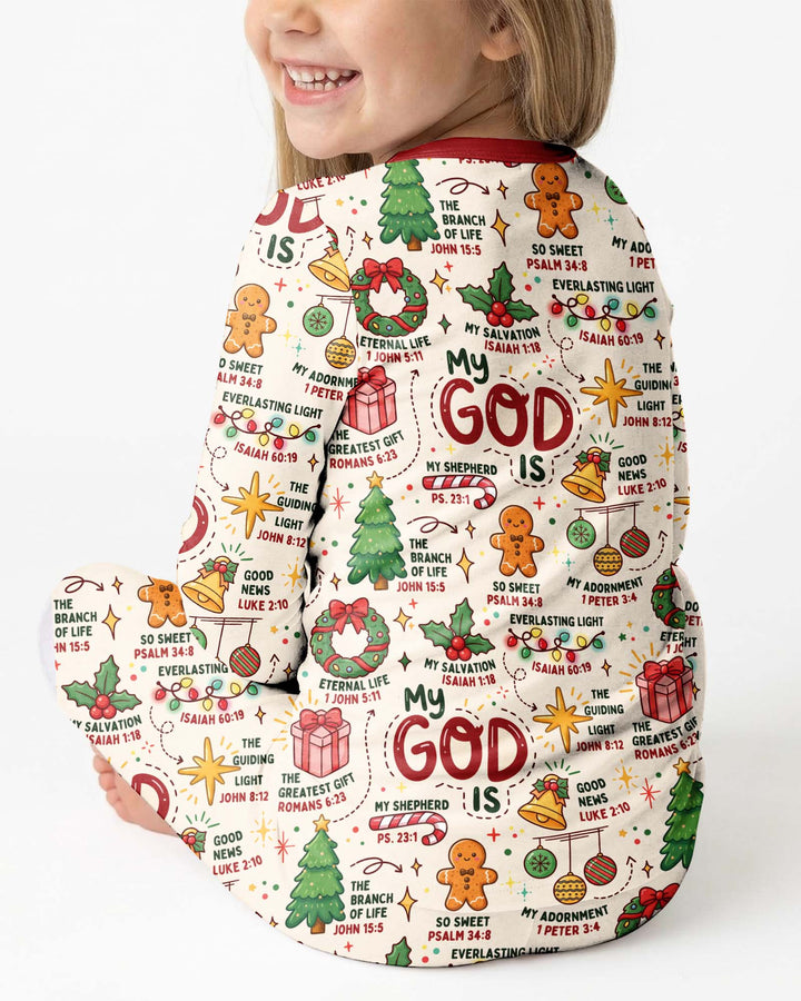 Christmas My God Is Bamboo Two Piece Long Sleeve Pajama Set