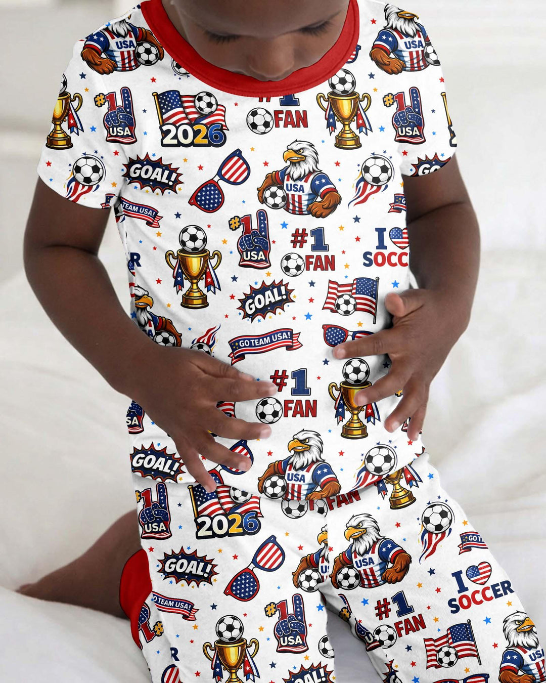 Conjunto de pijama de dos piezas de manga corta de bambú