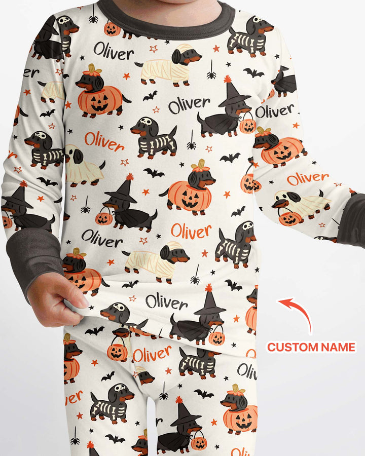 Conjunto de pijama de dos piezas de bambú con mangas largas, plantilla PERSONALIZADA