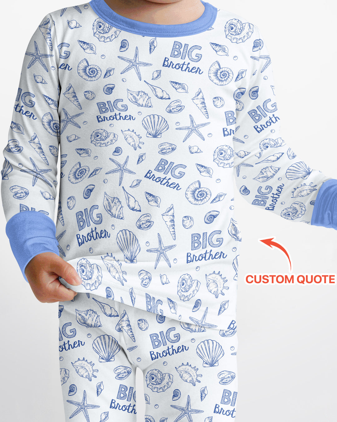 Coquette Seashell Matching Sibling Bamboo Two Piece Long Sleeve Pajama Set