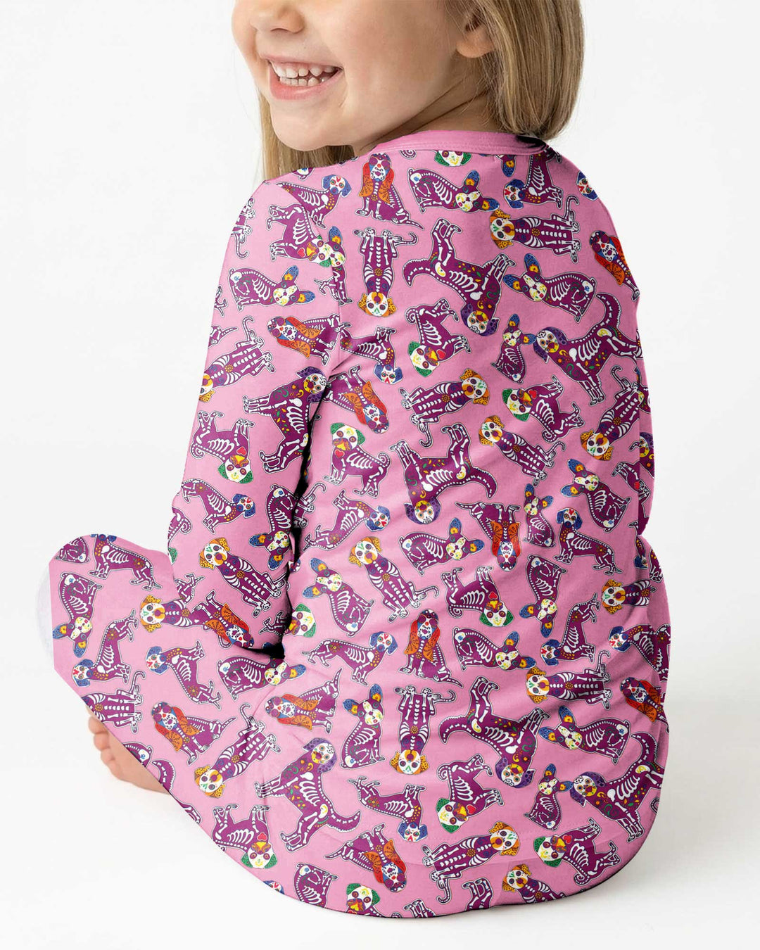 Dia De Los Muertos Doggie Bamboo Two Piece Long Sleeve Pajama Set