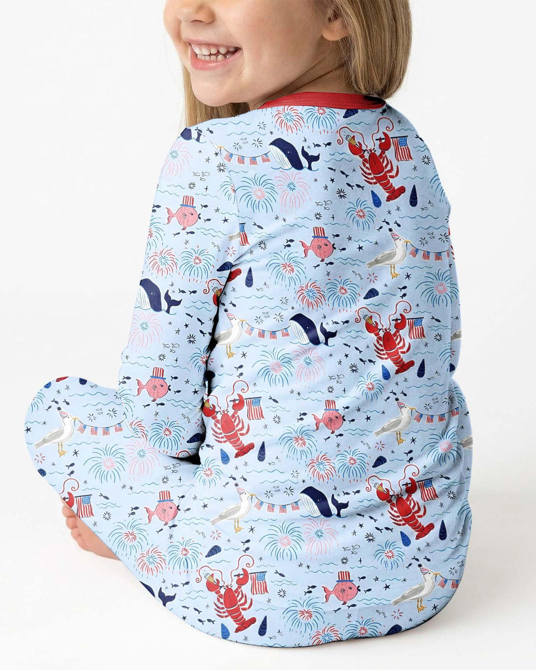 Zweiteiliges Langarm-Pyjama-Set mit Sommerfrüchten