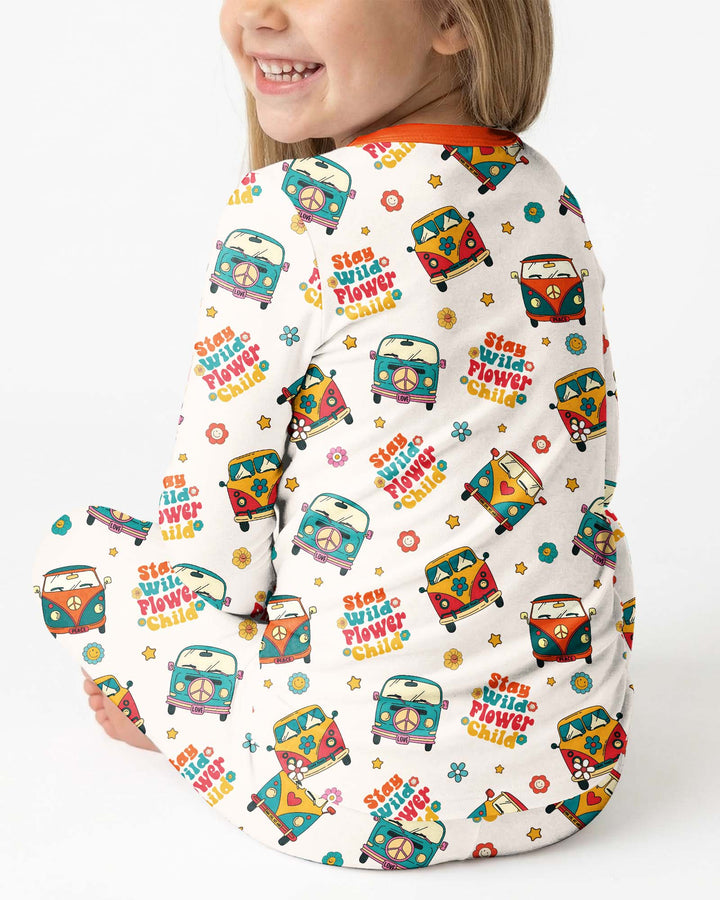 Stay Wild Flower Child Bamboo Two Piece Long Sleeve Pajama Set