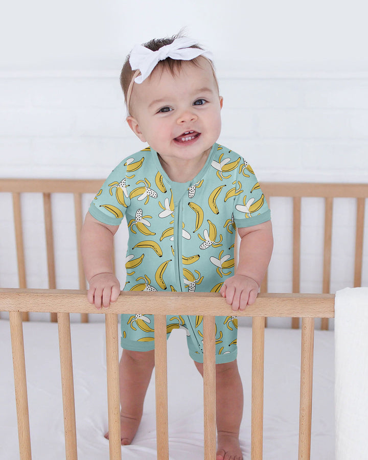 Bananas Bamboo Shorty Zippered Romper