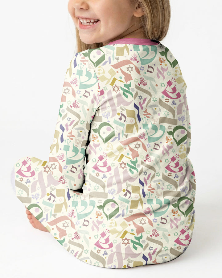 Zweiteiliges Langarm-Pyjama-Set mit Sommerfrüchten