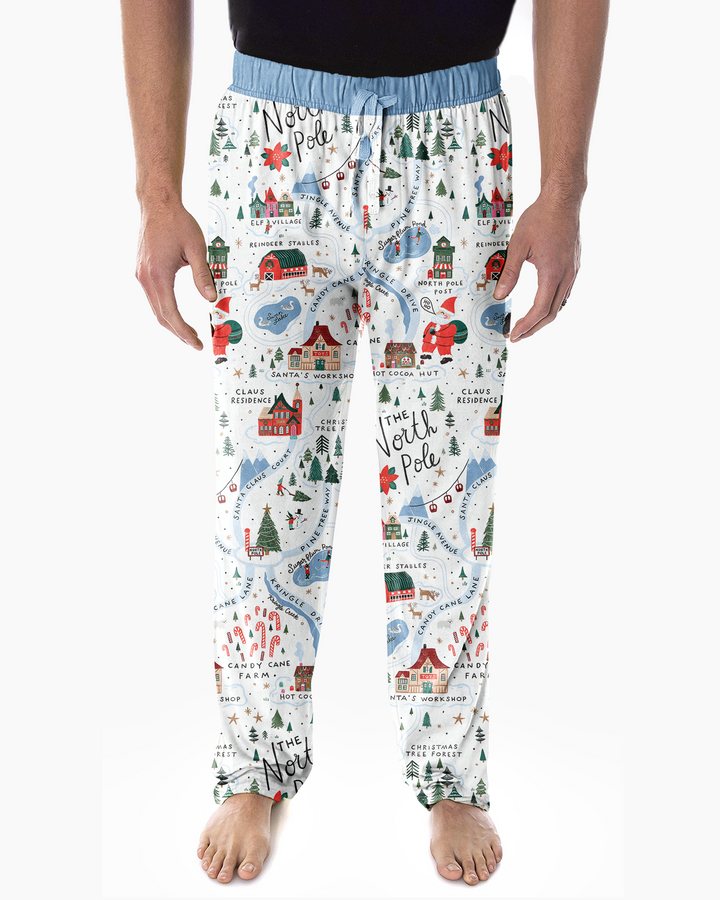 The North Pole Map Bamboo Men's Pajama Set