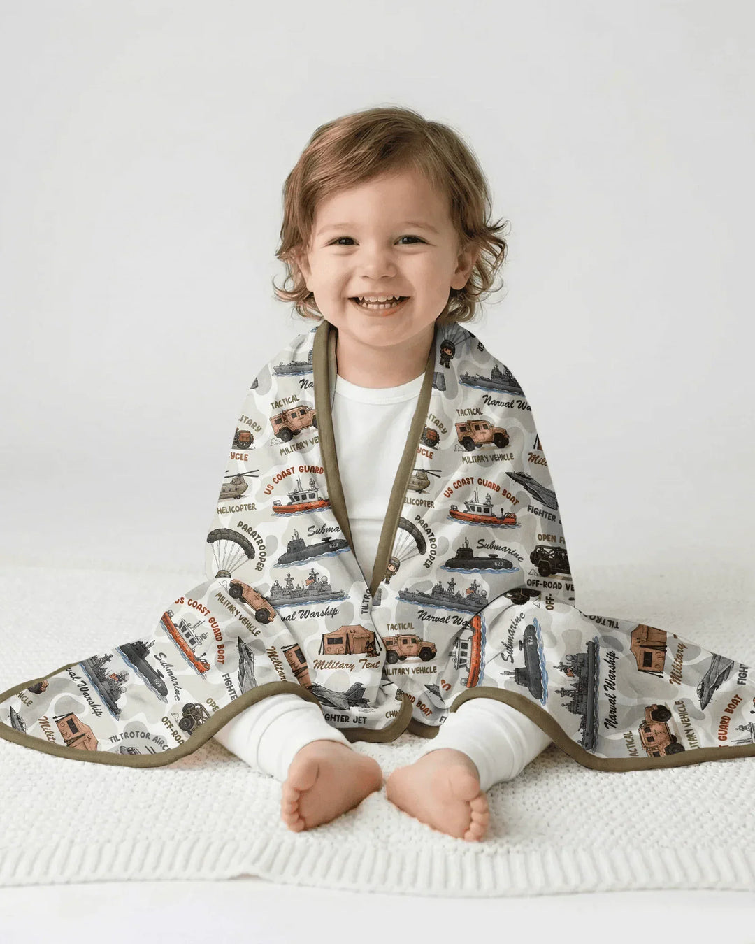Little Hero Military Family Matching Bamboo Blanket
