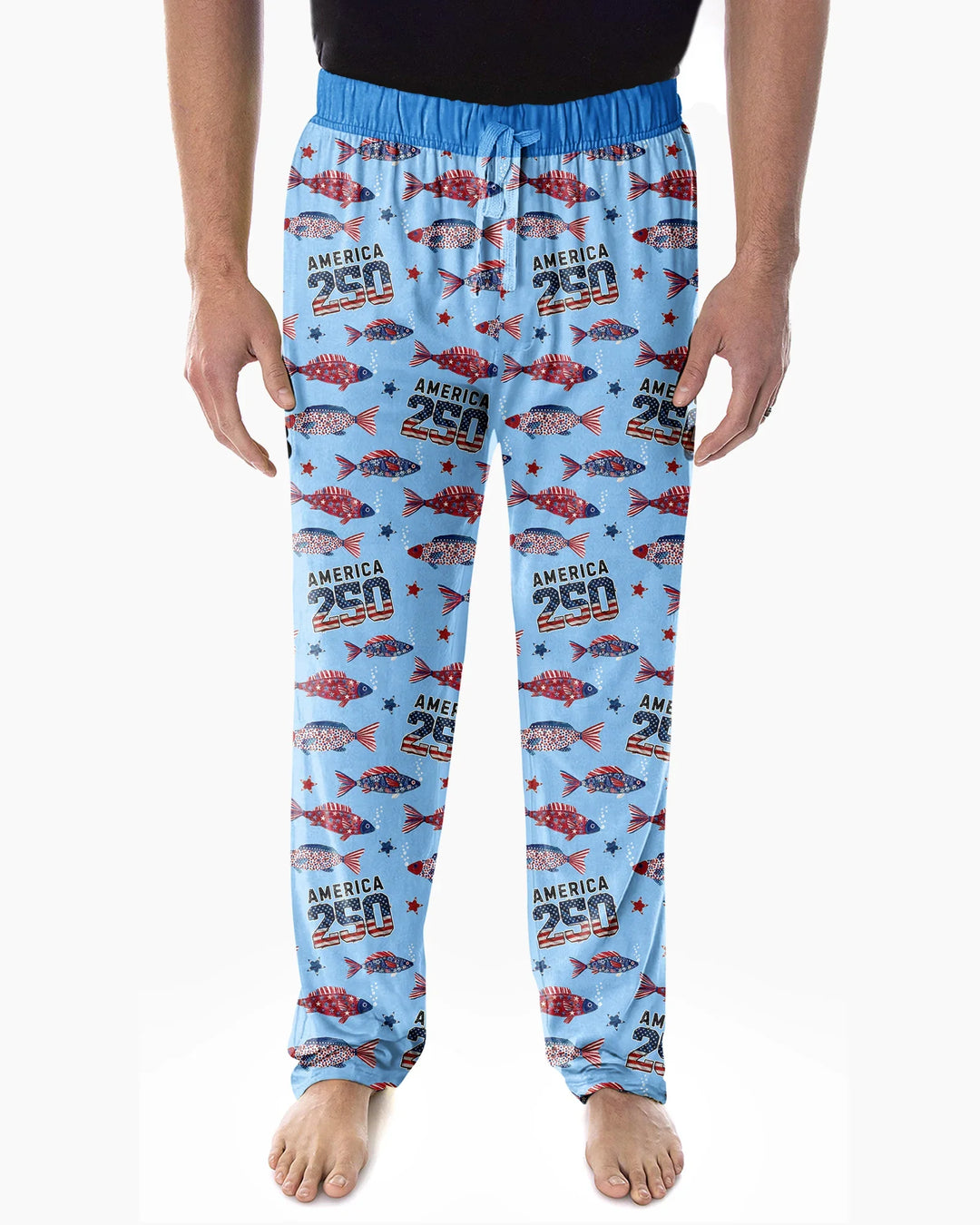 Stars and Stripes Fish Bamboo Men's Pajama Set