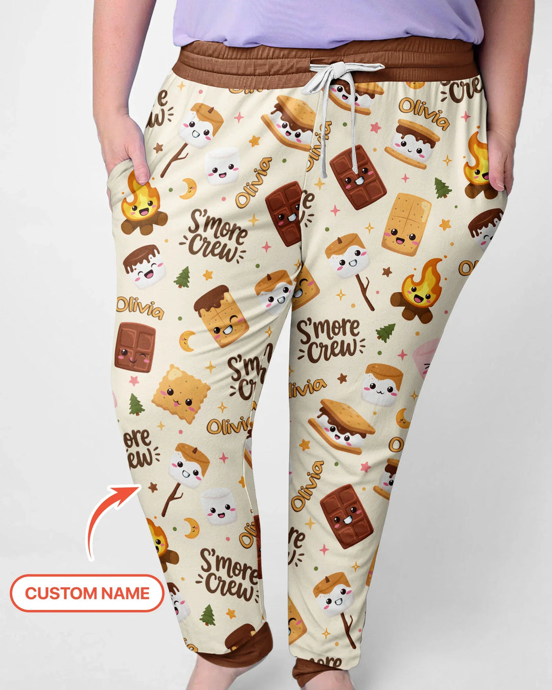 Custom Name Kawaii S'more Crew Family Matching Bamboo Women Pajama Set