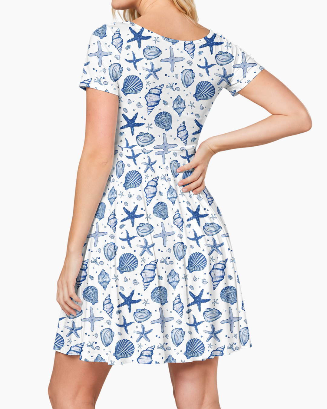 Coastal Charm Family Matching Bamboo Women’s Short Sleeve Twirl Dress