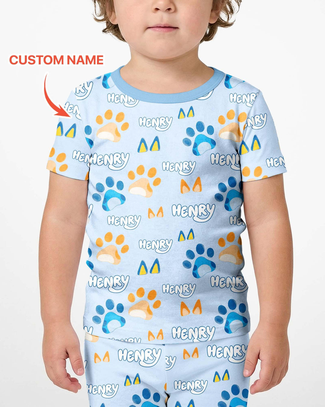 Pijama de bambú de dos piezas de manga corta con pantalón corto, plantilla personalizada