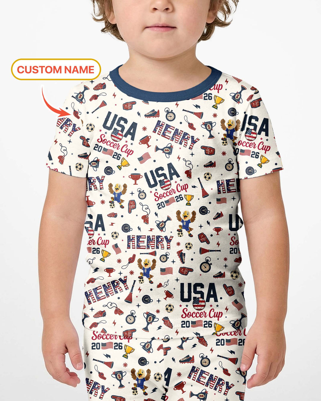 My First Soccer Cup 2026 Bamboo Two Piece Short Sleeve Shorts Pajama Set