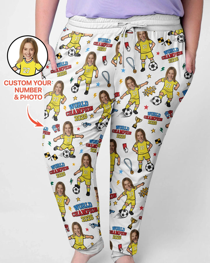 Custom Photo World Champion 2026 Family Matching Bamboo Women Pajama Set