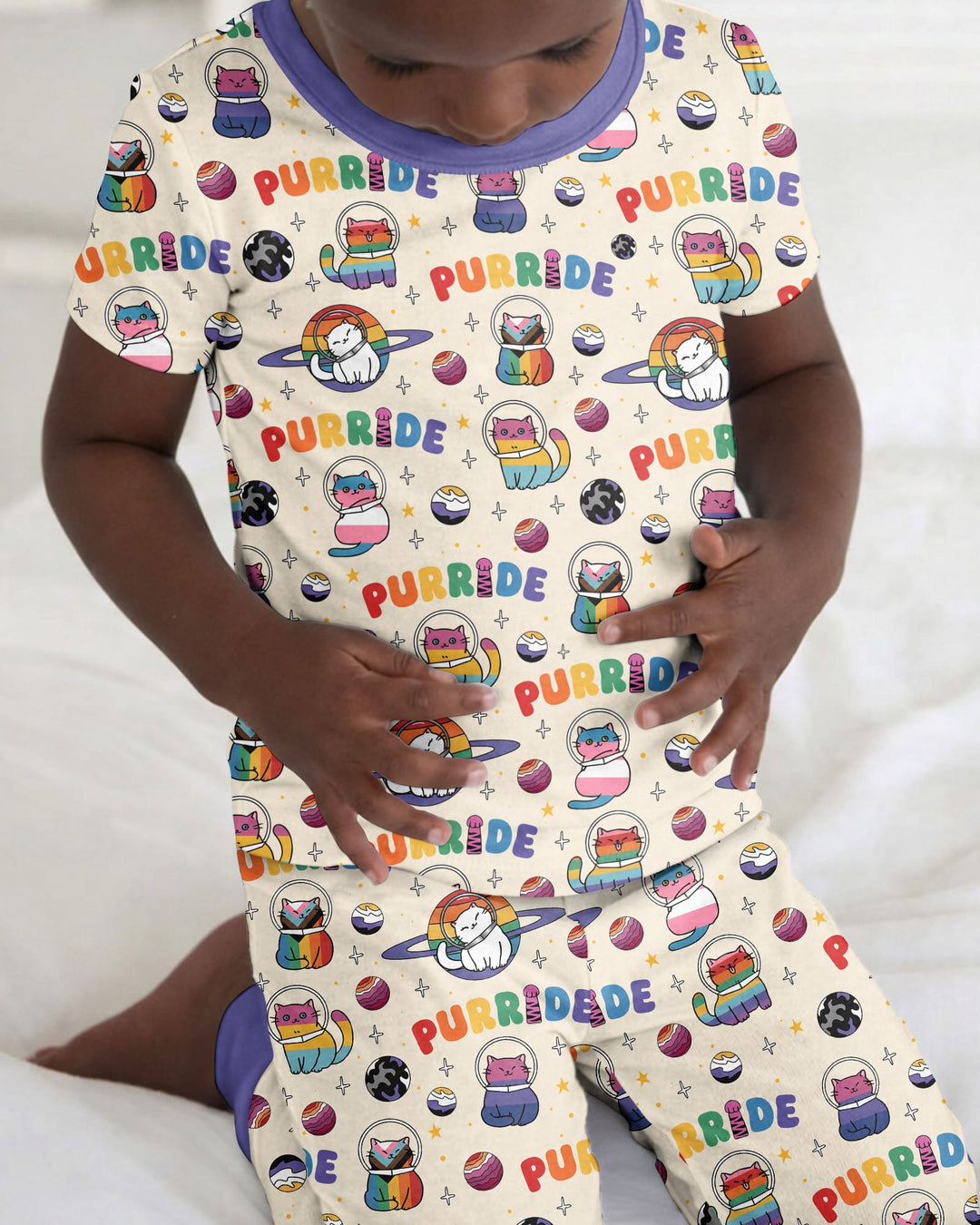 Conjunto de pijama de dos piezas de manga corta de bambú