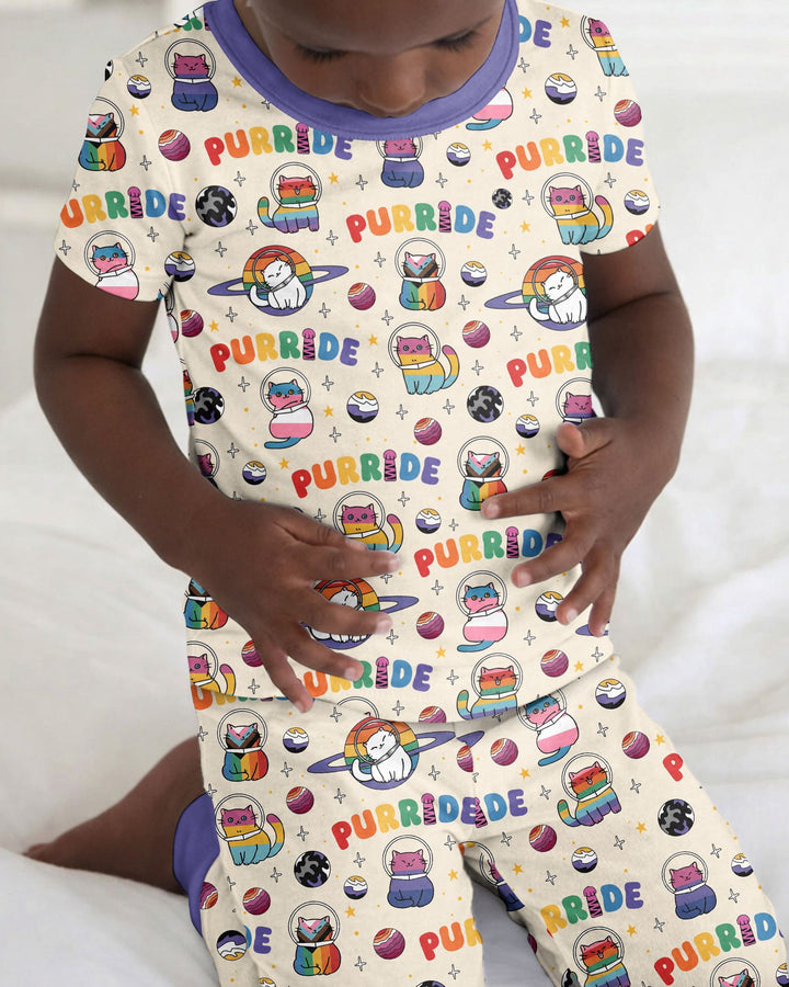 Conjunto de pijama de dos piezas de manga corta de bambú