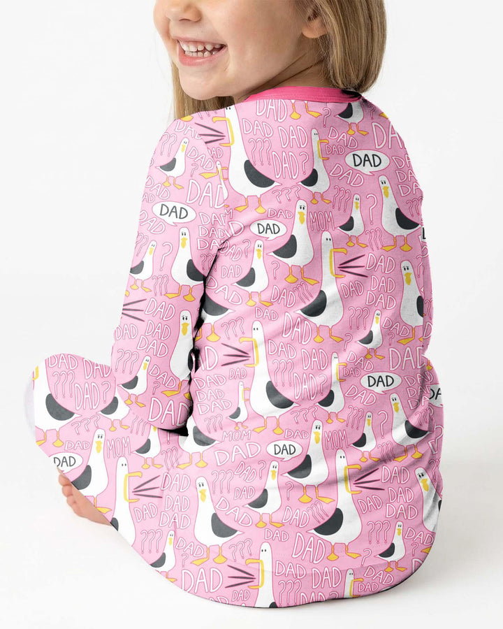 Funny Seagull DAD Bamboo Two Piece Long Sleeve Pajama Set