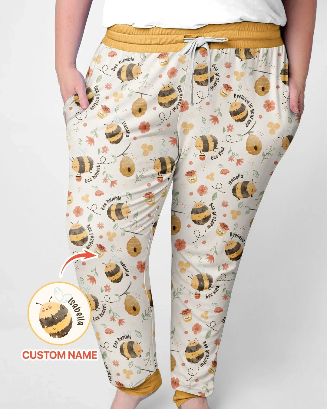 Bee Kind Custom Name Bamboo Women Pajama Set