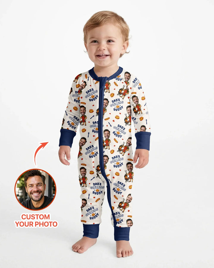 Custom Photo Dad's Grilling Buddy Family Matching Bamboo Convertible Zippy