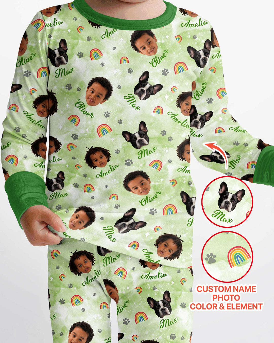 Personalized Family Matching Bamboo Two Piece Long Sleeve Pajama Set
