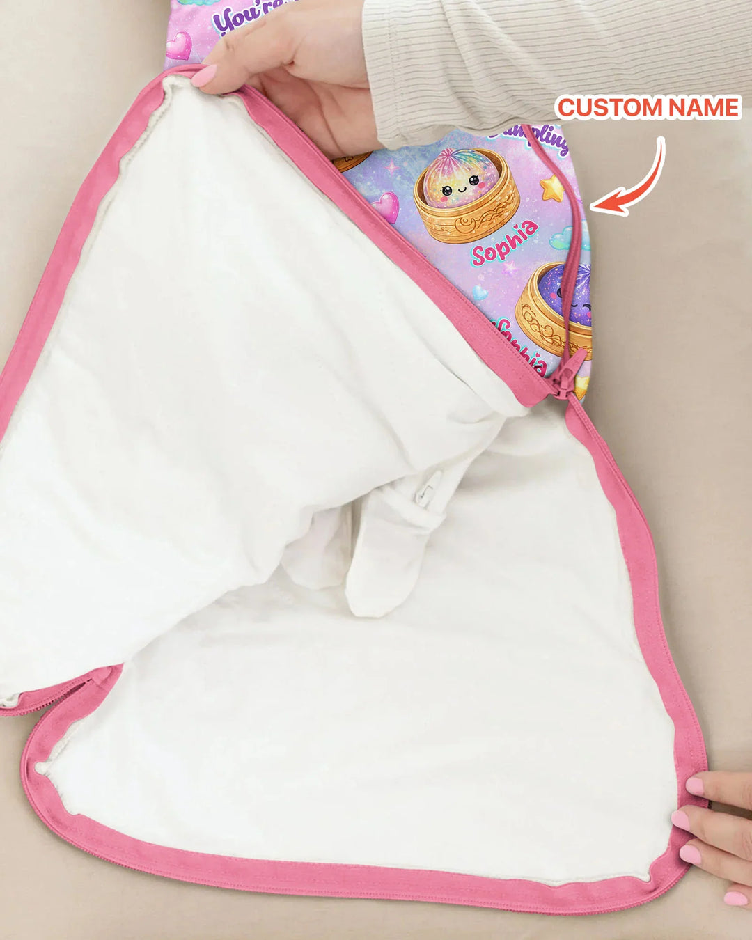 Custom Name You're A Glitter Dumpling Bamboo Sleep Bag