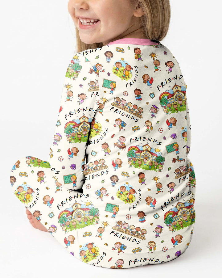 School Friends Forever Bamboo Two Piece Long Sleeve Pajama Set