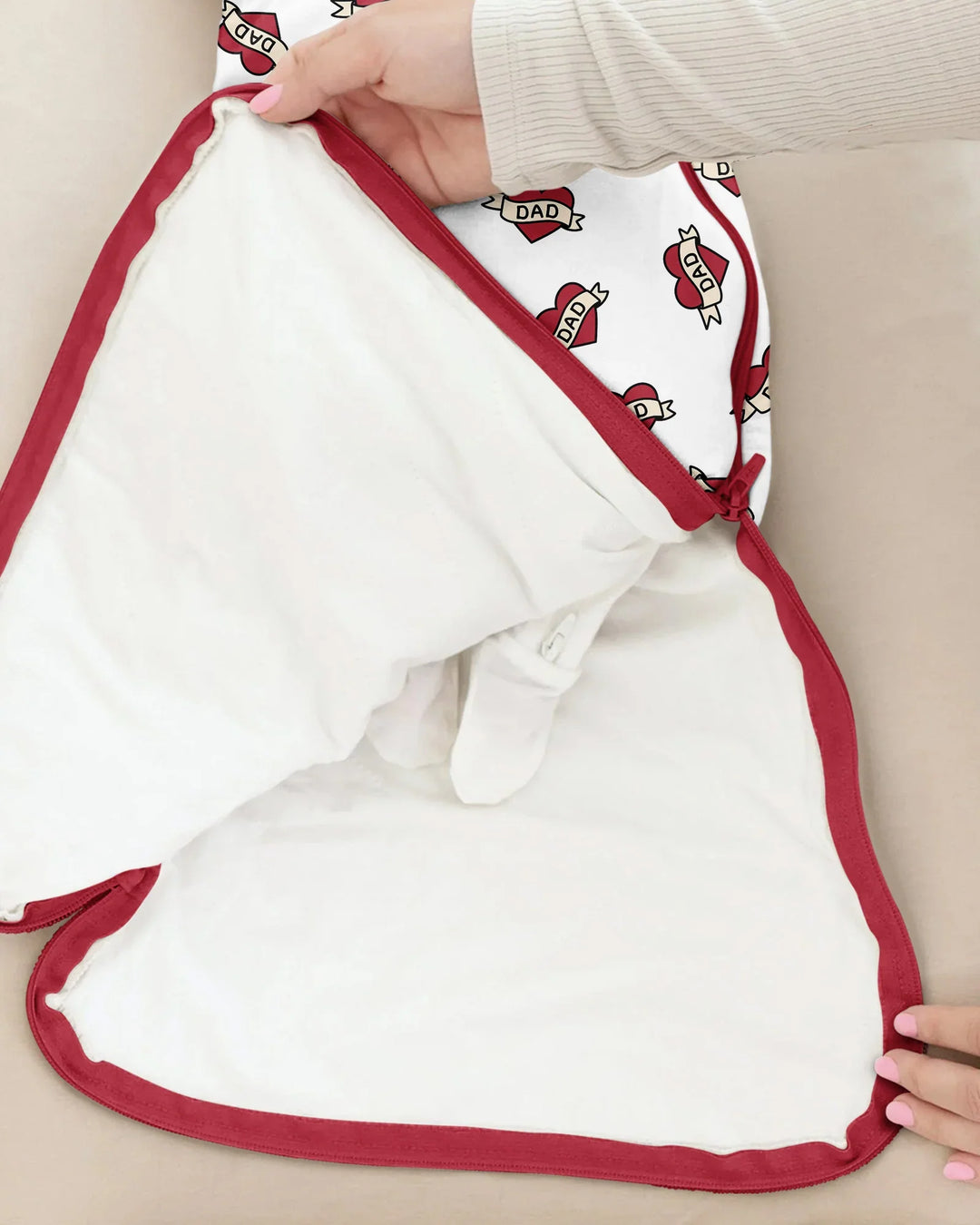 Old School Dad Hearts Daddy & Me Matching Bamboo Sleep Bag