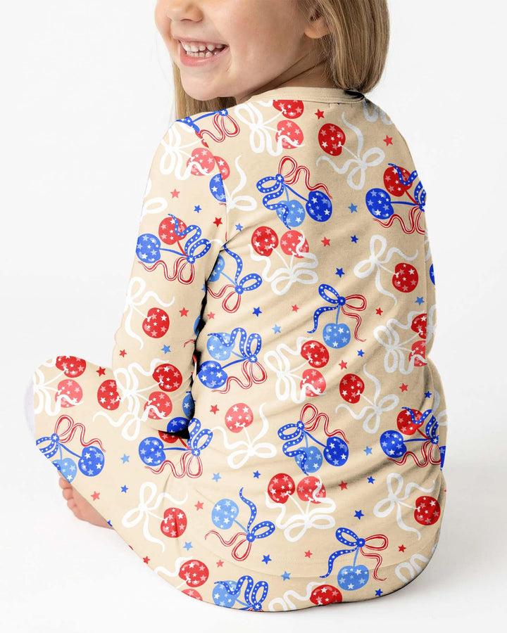 Zweiteiliges Langarm-Pyjama-Set mit Sommerfrüchten