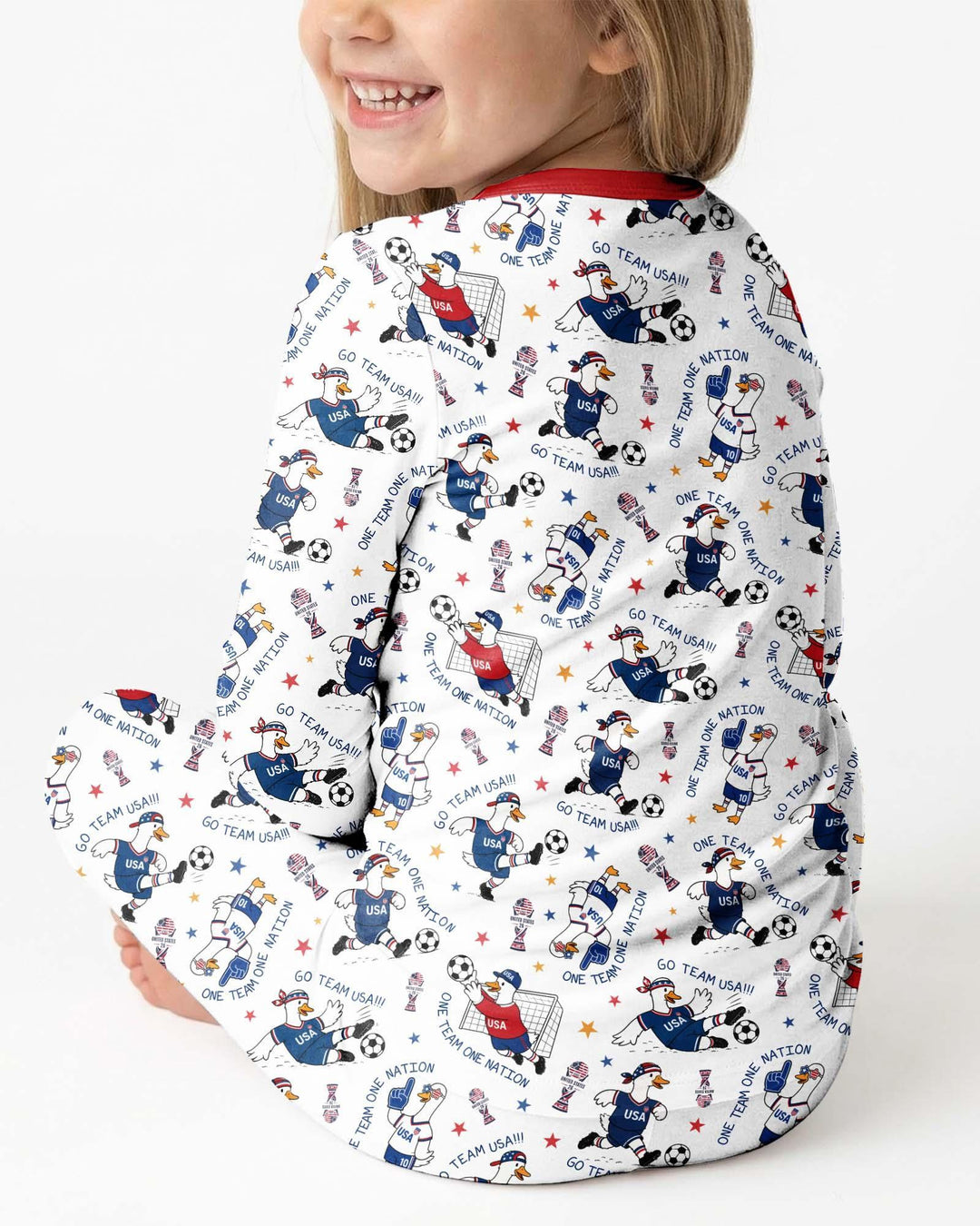 USA Soccer Goose Family Matching Bamboo Two Piece Long Sleeve Pajama Set
