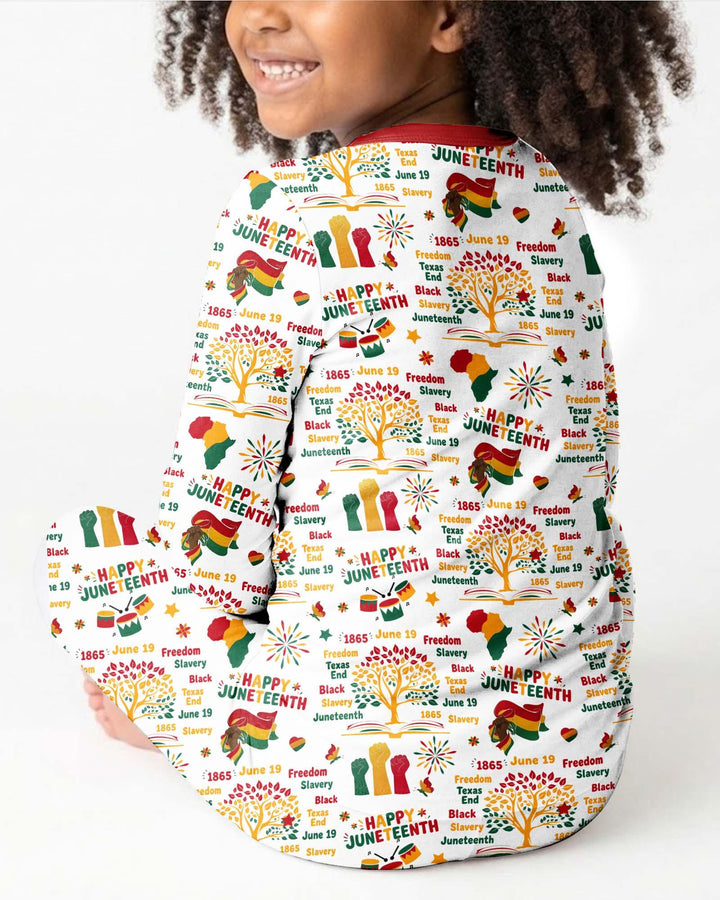 Happy Juneteenth Bamboo Two Piece Long Sleeve Pajama Set