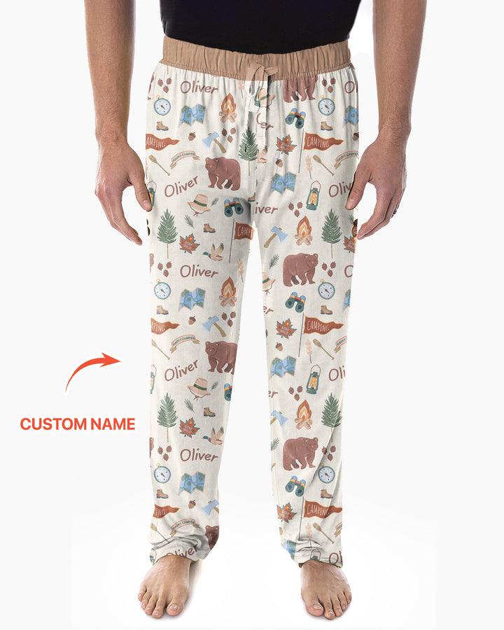 Custom Name Adventure Outdoors Bamboo Men's Pajama Set