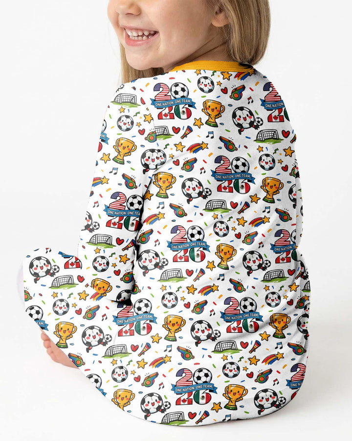 Soccer Fever 2026 Family Matching Bamboo Two Piece Long Sleeve Pajama Set