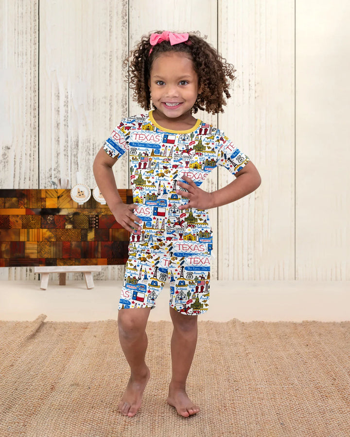 Lone Star State Bamboo Two Piece Short Sleeve Shorts Pajama Set