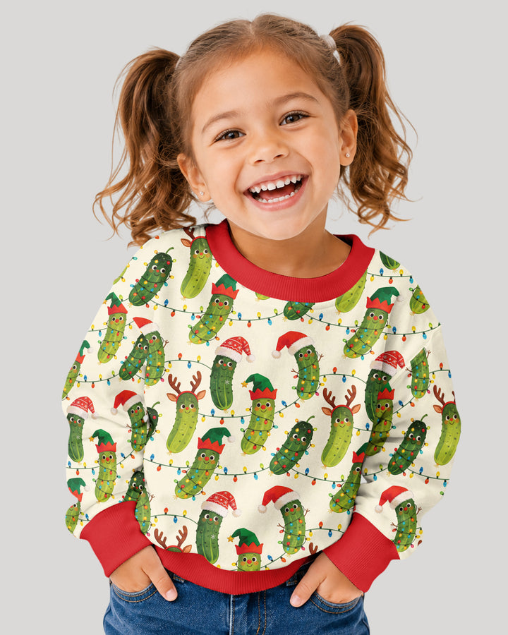Cheerful Christmas Pickle Bamboo Crewneck Sweatshirt